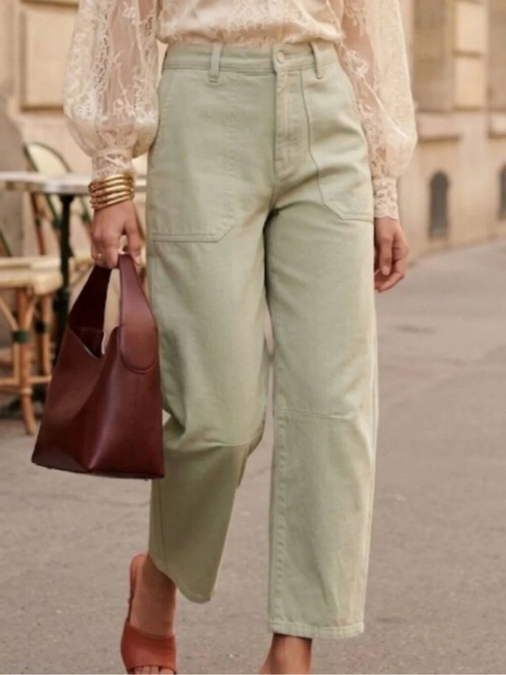 EDIT JASON WU Wilhelmina Easy Barrel Pants High-Rise Cropped Rosemary Women's 25
